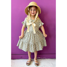 Load image into Gallery viewer, KIDS DITSY FLORAL RUFFLE SLEEVE MINI KNIT DRESS
